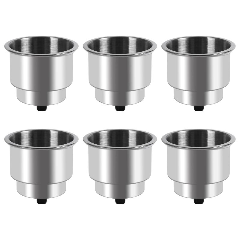 Goture Stainless Steel Cup Drink Holder with Drain Marine Boat RV Camper Rod - Image 1
